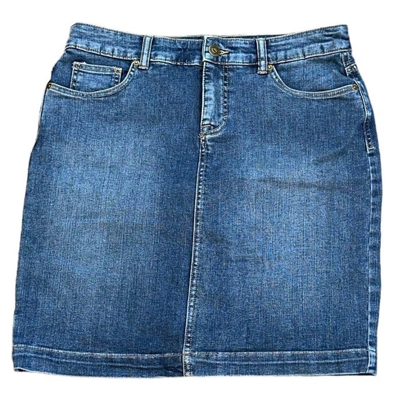 Style & Co. Denim Mid Wash‎ Jean Skirt Size 10P - Picture 1 of 6